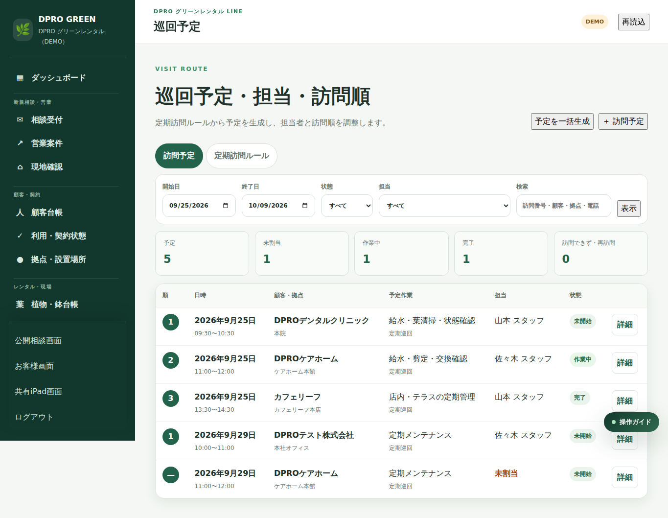 巡回・訪問管理
